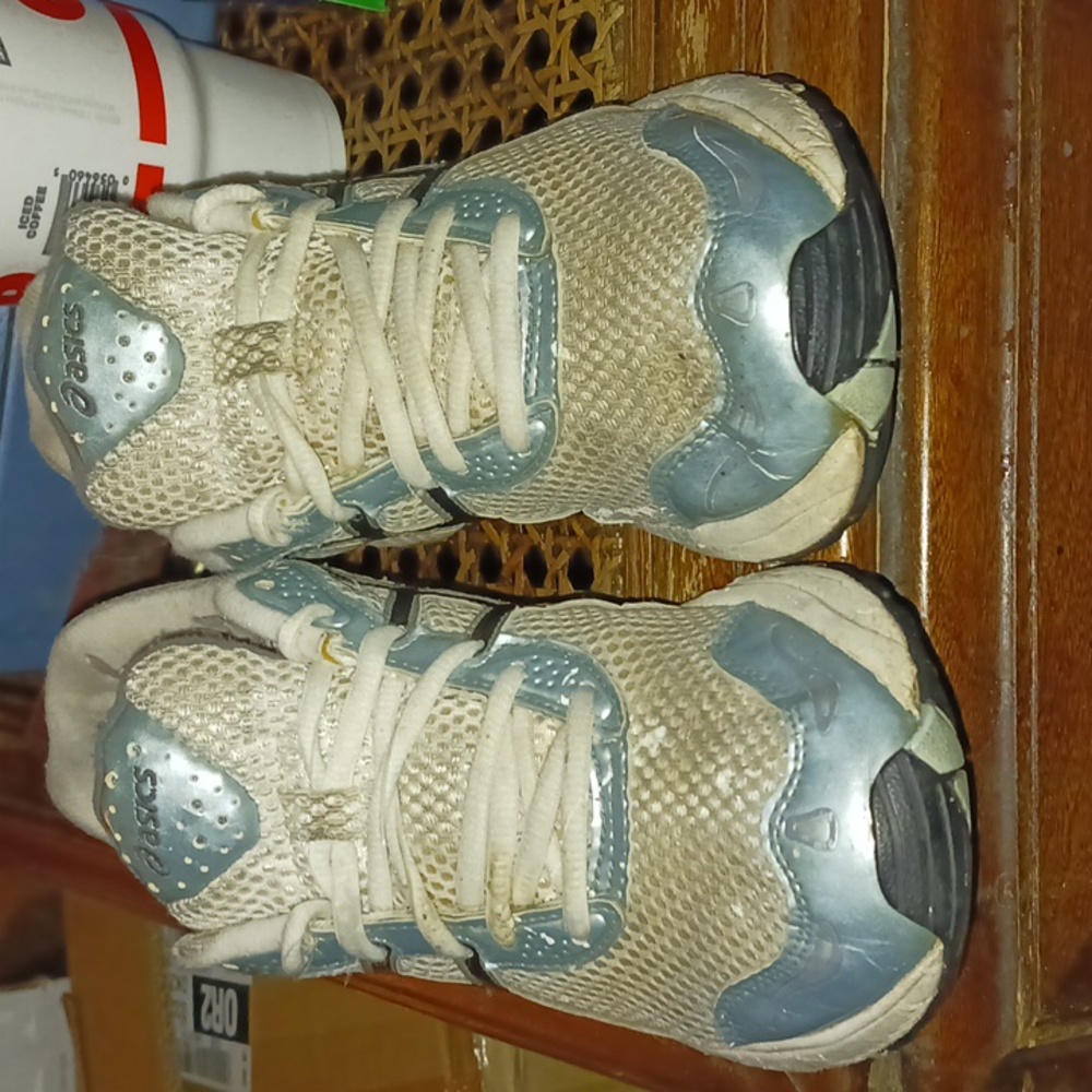 Womens asics gel impression 2 white silver and blue size 8